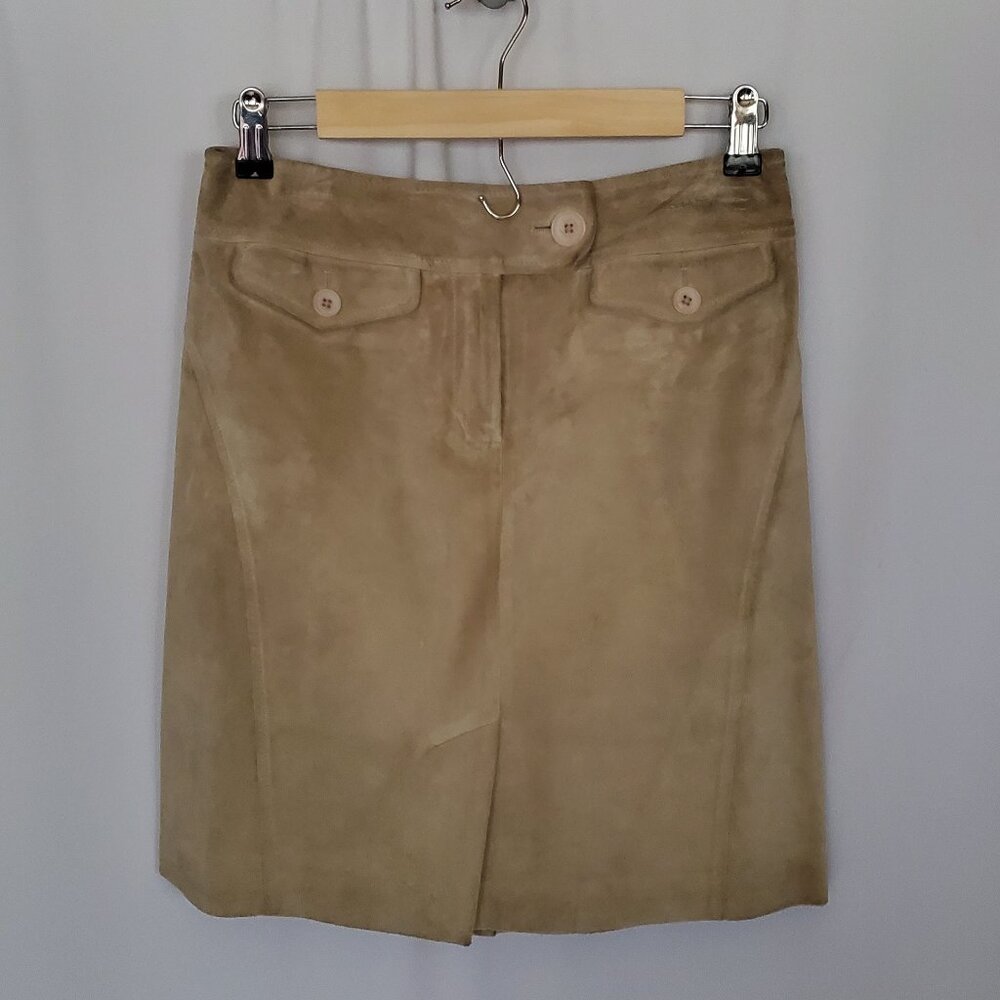 Ann Taylor Loft Suede Tan Skirt
